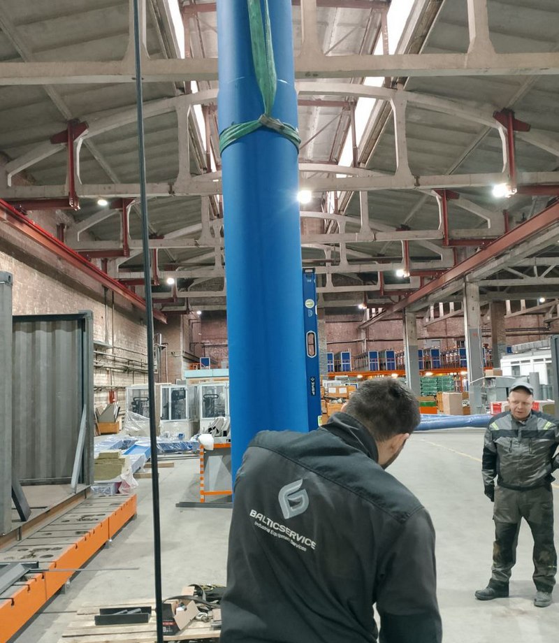 Установка колонны консольного крана